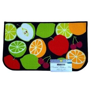 Assorted Fruit Colorful Printed Accent Rug Mat MultiColor Rectangle 18 X 30 in